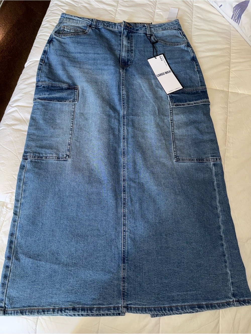 Almost Famous Blue Straight-Leg Cargo Denim Skirt